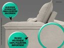 Ver imagem 6 de Sofá Bergamo 2,10M Assento Retrátil e Reclinável Velosuede Areia - Netsofás