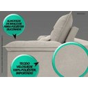 Ver imagem 6 de Sofá Bergamo 2,10M Assento Retrátil e Reclinável Velosuede Areia - Netsofás