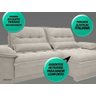 Sofá Bergamo 2,10M Assento Retrátil e Reclinável Velosuede Areia - Netsofás - 5