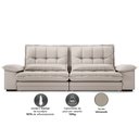 Ver imagem 4 de Sofá Bergamo 2,30m Assento Retrátil e Reclinável Velosuede Areia - Netsofás