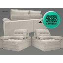 Ver imagem 7 de Sofá Bergamo 2,50M Assento Retrátil e Reclinável Velosuede Areia - Netsofás