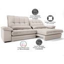 Ver imagem 6 de Sofá Bergamo 2,90m Assento Retrátil e Reclinável Velosuede Areia - Netsofás