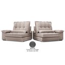 Ver imagem 7 de Sofá Bergamo 2,30m Assento Retrátil e Reclinável Velosuede Bege - Netsofás