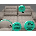 Ver imagem 3 de Sofá Bergamo 2,50M Assento Retrátil e Reclinável Velosuede Bege - NetSofás