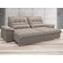 Ver imagem 2 de Sofá Bergamo 2,50M Assento Retrátil e Reclinável Velosuede Bege - NetSofás