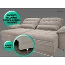 Ver mais imagens de Sofá Bergamo 2,50M Assento Retrátil e Reclinável Velosuede Bege - NetSofás