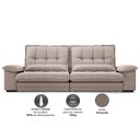 Ver imagem 4 de Sofá Bergamo 2,90m Assento Retrátil e Reclinável Velosuede Bege - Netsofás