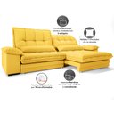 Ver imagem 6 de Sofá Bergamo 2,10m Assento Retrátil e Reclinável Velosuede Canário - Netsofás