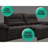 Sofá Bergamo 2,50M Assento Retrátil e Reclinável Velosuede Chocolate - NetSofás - 5