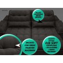 Ver imagem 3 de Sofá Bergamo 2,50M Assento Retrátil e Reclinável Velosuede Chocolate - NetSofás