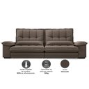 Ver imagem 4 de Sofá Bergamo 2,10m Assento Retrátil e Reclinável Velosuede Marrom - Netsofás