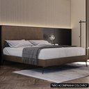 Ver imagem 2 de Cama Casal Queen com Cabeceira 165cm Pés Metálicos Elisa S05 Veludo Marrom - Mpozenato