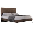Ver imagem 1 de Cama Casal Queen com Cabeceira 165cm Pés Metálicos Elisa S05 Veludo Marrom - Mpozenato