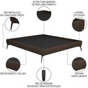 Ver imagem 3 de Cama Casal Queen com Cabeceira 165cm Pés Metálicos Elisa S05 Veludo Marrom - Mpozenato