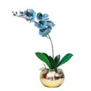 Ver imagem 1 de Arranjo No Vaso Dourado Flores Artificiais Orquídea Real