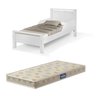 Caminha Infantil Meli Mdf Pes de Madeira Branco com Colchão - 1