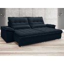 Ver imagem 2 de Sofá Bergamo 2,50M Assento Retrátil e Reclinável Velosuede Petróleo - NetSofás