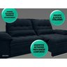 Sofá Bergamo 2,50M Assento Retrátil e Reclinável Velosuede Petróleo - NetSofás - 5
