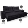 Sofá Bergamo 2,10m Assento Retrátil e Reclinável Velosuede Preto - Netsofás - 3