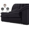 Sofá Bergamo 2,30m Assento Retrátil e Reclinável Velosuede Preto - Netsofás - 5