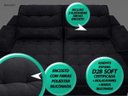 Ver imagem 3 de Sofá Bergamo 2,50M Assento Retrátil e Reclinável Velosuede Preto - NetSofás