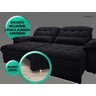 Sofá Bergamo 2,50M Assento Retrátil e Reclinável Velosuede Preto - NetSofás - 7