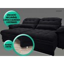 Ver mais imagens de Sofá Bergamo 2,50M Assento Retrátil e Reclinável Velosuede Preto - NetSofás