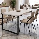 Ver imagem 3 de Mesa de Jantar 4 Lugares Retangular Rivera F01 Industrial 136x75 Branco Fosco - Lyam Decor