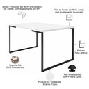 Ver imagem 5 de Mesa de Jantar 4 Lugares Retangular Rivera F01 Industrial 136x75 Branco Fosco - Lyam Decor