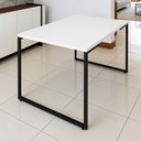 Ver imagem 4 de Mesa de Jantar 4 Lugares Retangular Rivera F01 Industrial 136x75 Branco Fosco - Lyam Decor