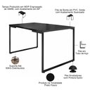 Ver imagem 7 de Mesa de Jantar 4 Lugares Retangular Rivera F01 Industrial 136x75 Preto Fosco - Lyam Decor