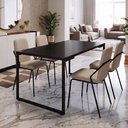 Ver imagem 1 de Mesa de Jantar 4 Lugares Retangular Rivera F01 Industrial 136x75 Preto Fosco - Lyam Decor