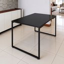 Ver imagem 5 de Mesa de Jantar 4 Lugares Retangular Rivera F01 Industrial 136x75 Preto Fosco - Lyam Decor
