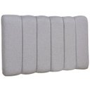 Ver imagem 4 de Cabeceira Cama Box Painel Solteiro 100 cm Dubai W01 Linho Cinza Escuro - Lyam Decor