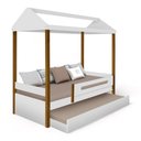 Ver imagem 2 de Cama Casa Lara Branco/Mel c/ Auxiliar