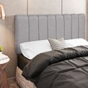 Ver imagem 2 de Cabeceira Cama Box Painel Casal 140 cm Dubai W01 Linho Cinza Escuro - Lyam Decor