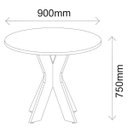 Ver imagem 2 de Mesa de Escritório Redonda Sun A02 Preto - Lyam Decor
