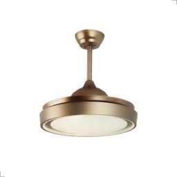 Ventilador Teto Retrátil Controle Remoto 4 Pás Dourado Led - 7