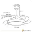 Ver imagem 6 de Ventilador Teto Retrátil Controle Remoto 4 Pás Dourado Led