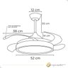 Ventilador Teto Retrátil Controle Remoto 4 Pás Dourado Led - 6