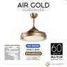 Ventilador Teto Retrátil Controle Remoto 4 Pás Dourado Led - 2