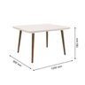 Mesa de Jantar Ágata Pés Palito 4 Lugares Off White com Vidro - Rv Móveis - 2