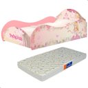 Ver imagem 1 de Cama Infantil Princesa Rosa com Colchão - Rosa