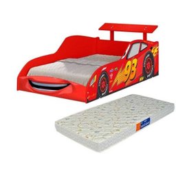 Cama Infantil Carro Mcveloz Vermelho com Colchão Incluso - 4