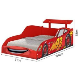Cama Infantil Carro Mcveloz Vermelho com Colchão Incluso - 2