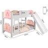 Jogo de Quarto Beliche com Escorregador e Guarda-Roupa Princesa - Rosa - 3