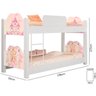 Quarto Beliche Solteiro e Guarda-Roupa Menina Princesa Rosa - 2