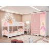Quarto Beliche Solteiro e Guarda-Roupa Menina Princesa Rosa - 1