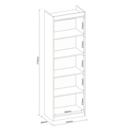 Estante para Livros 4 Prateleiras Sapiranga Clássico Atualle Móveis - 3