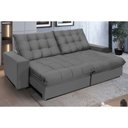 Ver imagem 1 de Sofá Califórnia Retrátil e Reclinável 3,10m 6 Lugares Molas Ensacadas Pillow Top Veludo Cinza